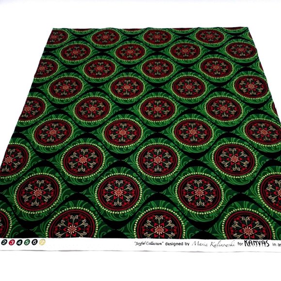 Joyful Christmas Kanvas Fat Quarter Fabric Square 100% Cotton 18" x 21" Minimum - Picture 6 of 6